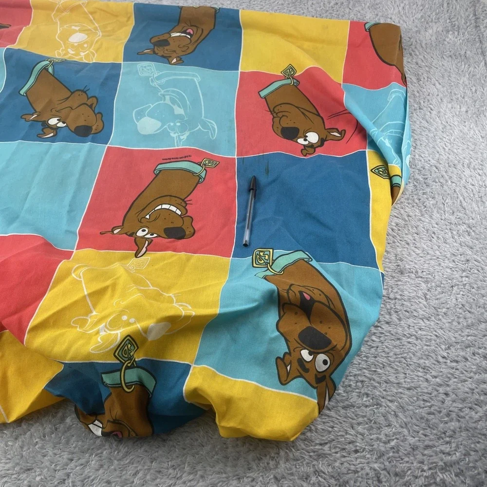 Hanna Barbera Scooby Doo Twin Fitted Sheet Multi Color Vintage 1999 Fabric Craft